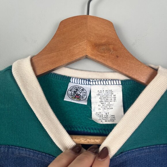 Vintage Mickey & Co Blue Jeans Workwear Fleece V Neck Sweater Toddler Sz. 4T - Picture 6 of 7